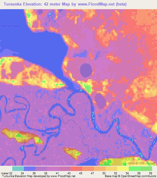 Tursunka,Russia Elevation Map