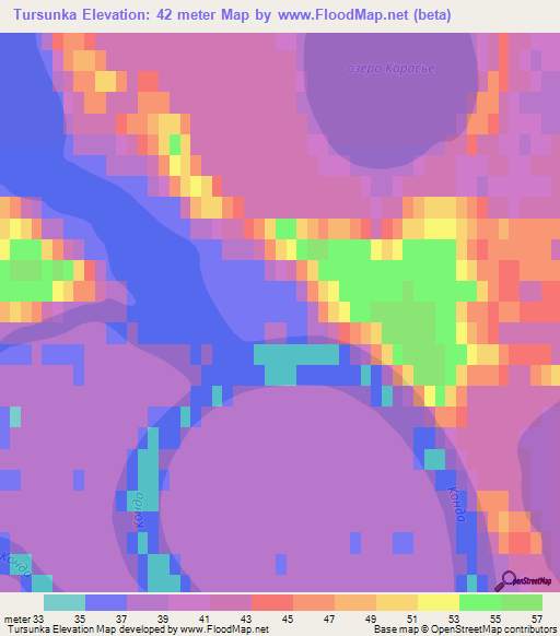 Tursunka,Russia Elevation Map