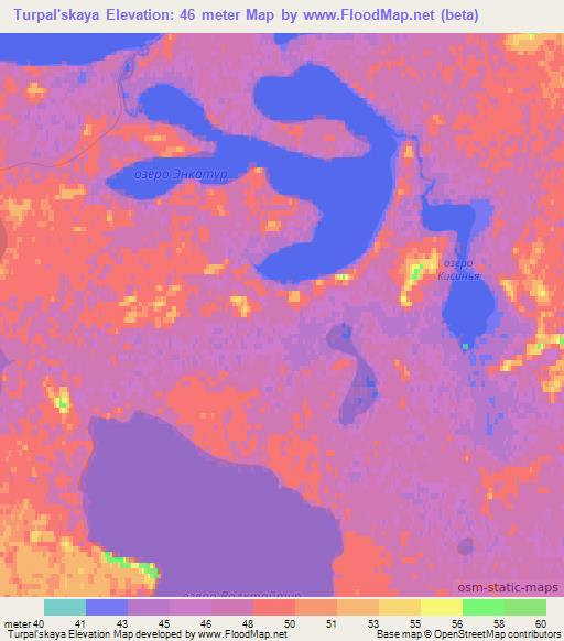 Turpal'skaya,Russia Elevation Map