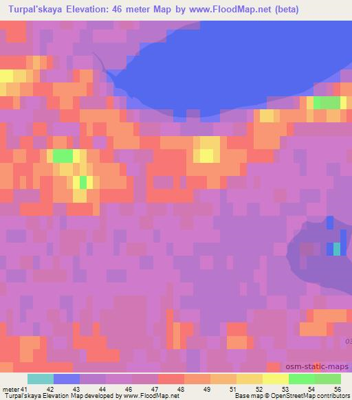 Turpal'skaya,Russia Elevation Map