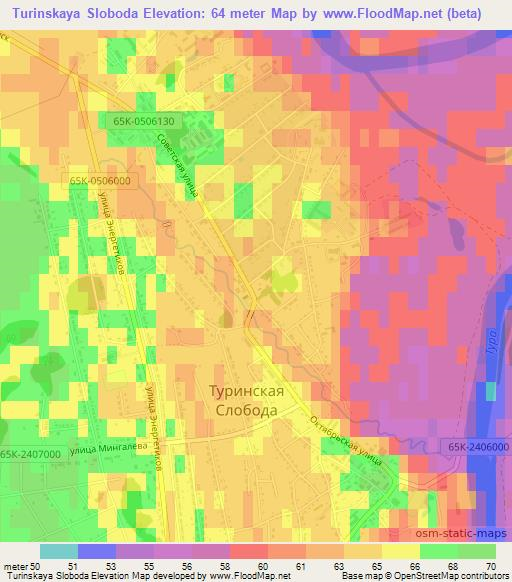 Turinskaya Sloboda,Russia Elevation Map