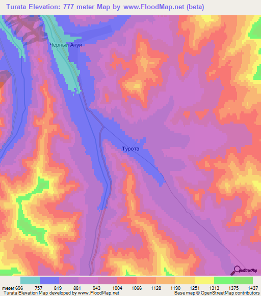 Turata,Russia Elevation Map