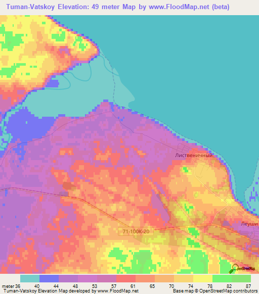 Tuman-Vatskoy,Russia Elevation Map