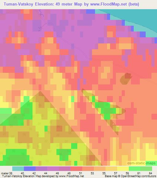 Tuman-Vatskoy,Russia Elevation Map