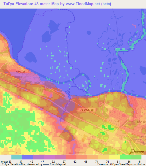 Tul'ya,Russia Elevation Map