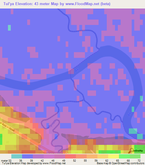 Tul'ya,Russia Elevation Map