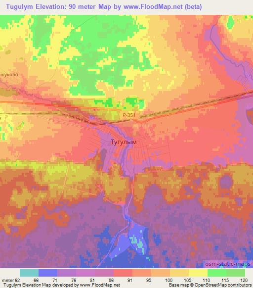 Tugulym,Russia Elevation Map