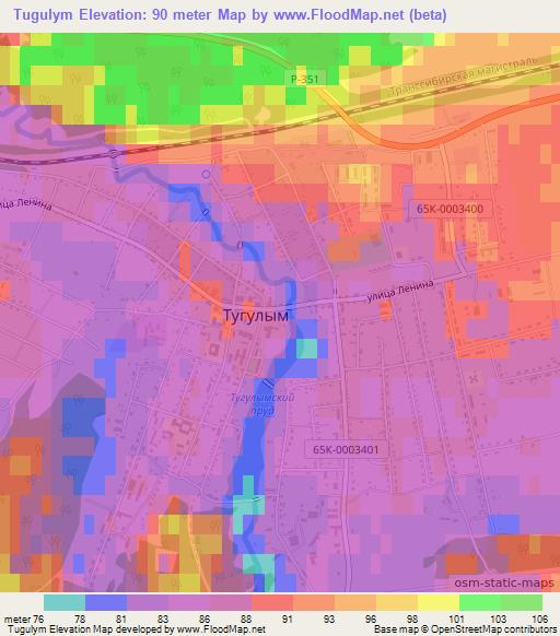 Tugulym,Russia Elevation Map