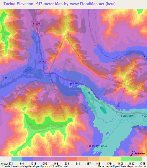 Tuekta,Russia Elevation Map