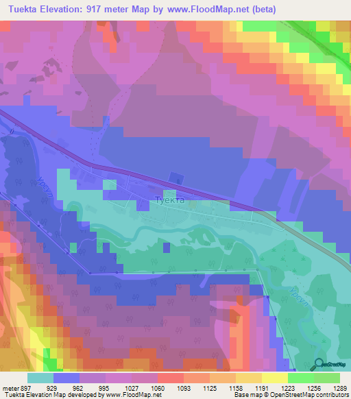 Tuekta,Russia Elevation Map