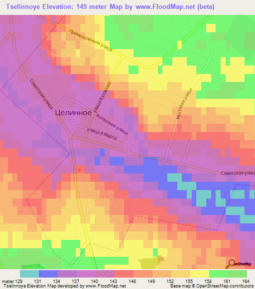 Tselinnoye,Russia Elevation Map