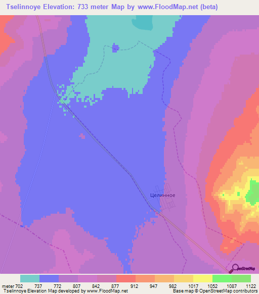 Tselinnoye,Russia Elevation Map