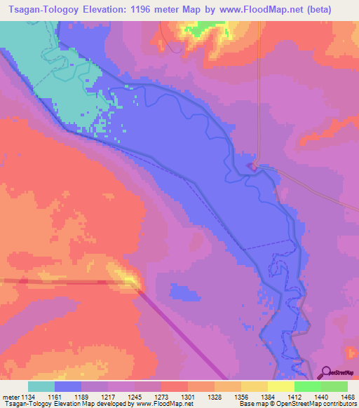 Tsagan-Tologoy,Russia Elevation Map