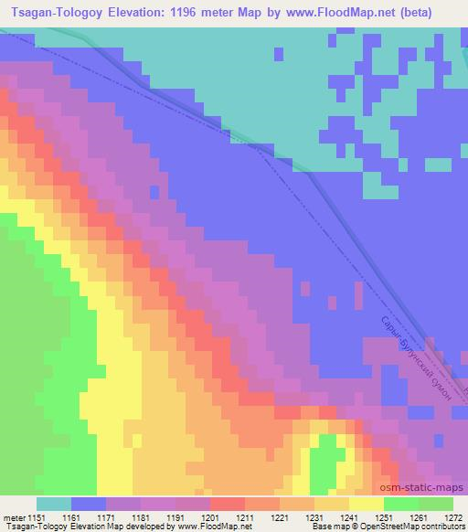 Tsagan-Tologoy,Russia Elevation Map