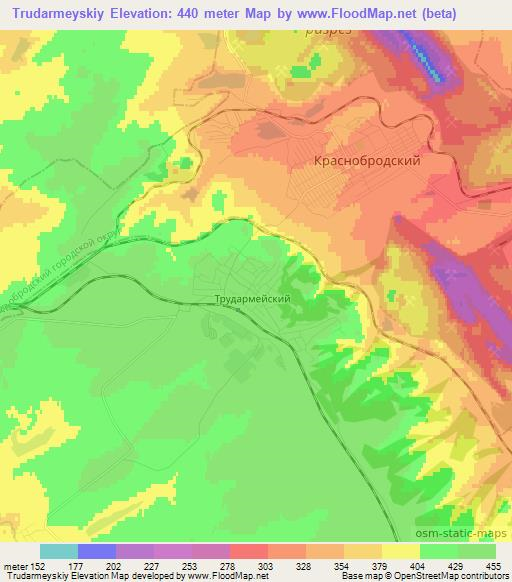 Trudarmeyskiy,Russia Elevation Map