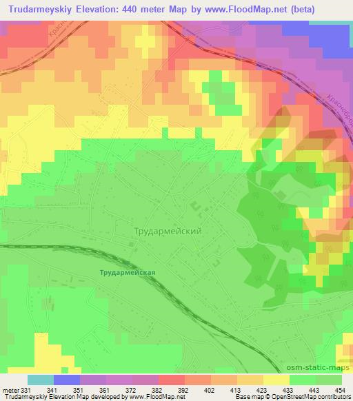 Trudarmeyskiy,Russia Elevation Map