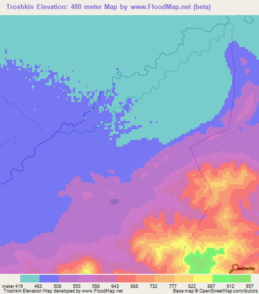 Troshkin,Russia Elevation Map