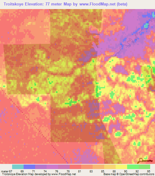 Troitskoye,Russia Elevation Map