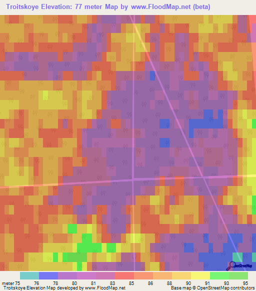 Troitskoye,Russia Elevation Map