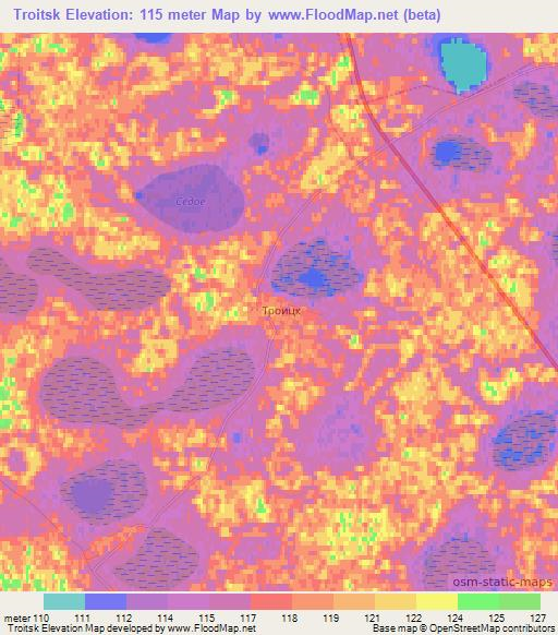 Troitsk,Russia Elevation Map