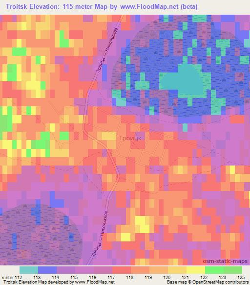 Troitsk,Russia Elevation Map