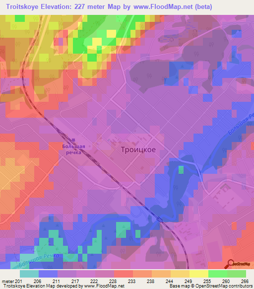 Troitskoye,Russia Elevation Map