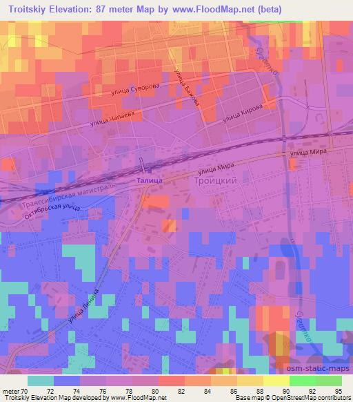 Troitskiy,Russia Elevation Map