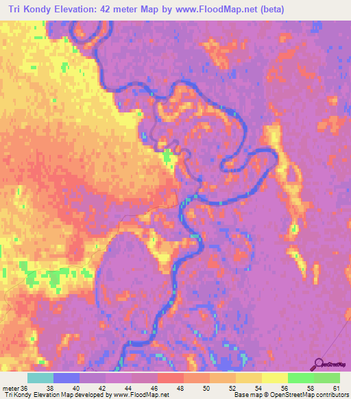 Tri Kondy,Russia Elevation Map