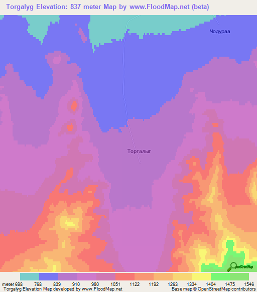 Torgalyg,Russia Elevation Map