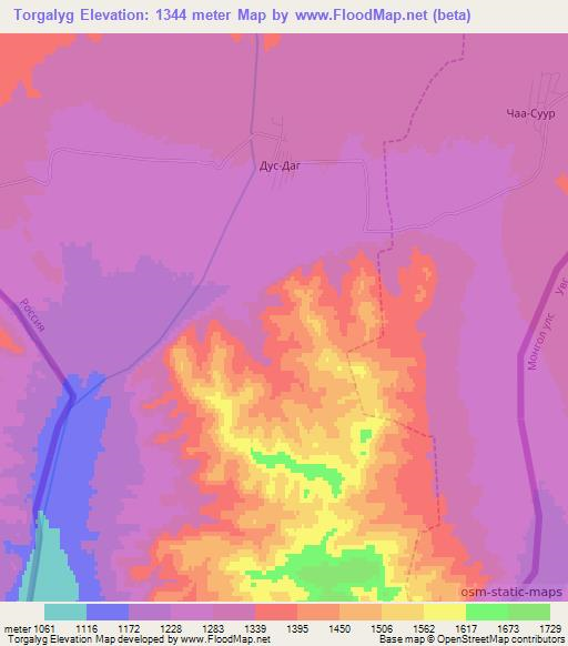 Torgalyg,Russia Elevation Map