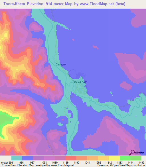 Toora-Khem,Russia Elevation Map