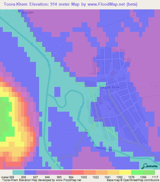 Toora-Khem,Russia Elevation Map