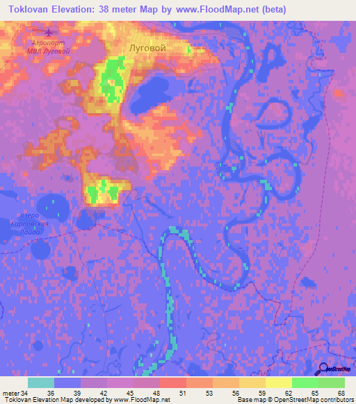 Toklovan,Russia Elevation Map