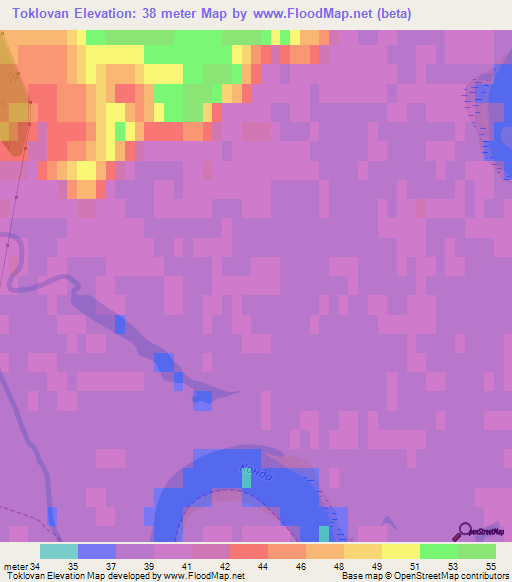 Toklovan,Russia Elevation Map