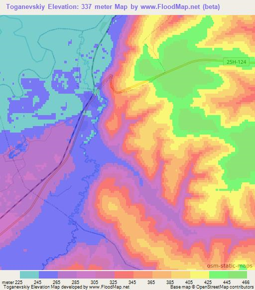 Toganevskiy,Russia Elevation Map