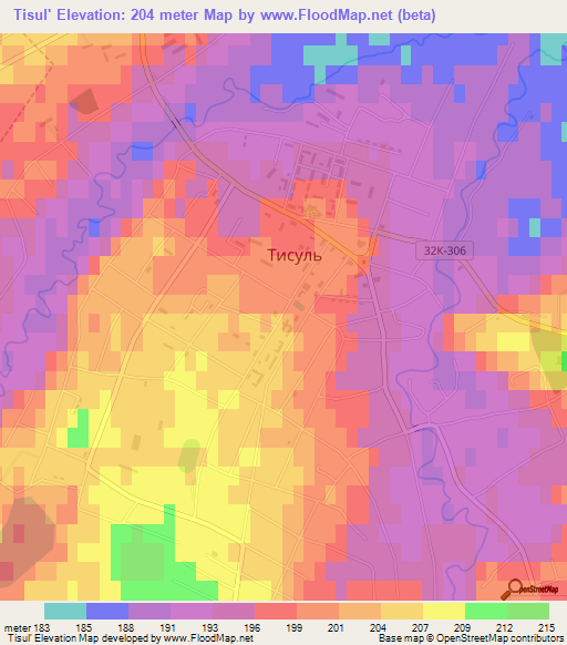 Tisul',Russia Elevation Map