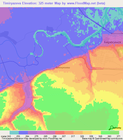 Timiryazeva,Russia Elevation Map