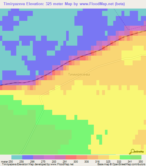 Timiryazeva,Russia Elevation Map