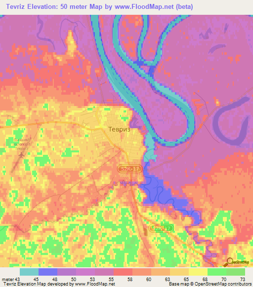 Tevriz,Russia Elevation Map