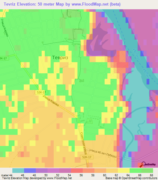 Tevriz,Russia Elevation Map