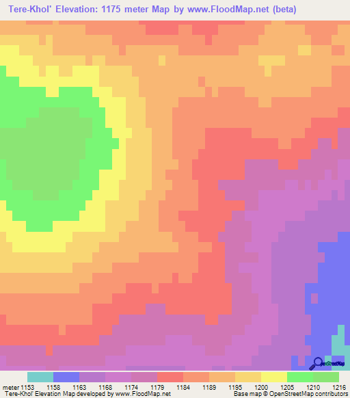 Tere-Khol',Russia Elevation Map