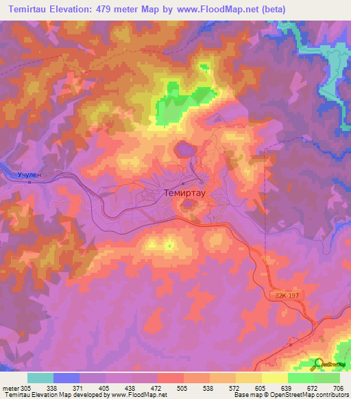 Temirtau,Russia Elevation Map