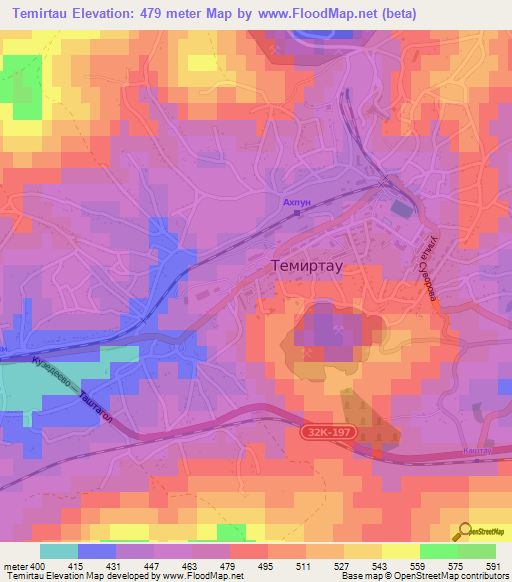 Temirtau,Russia Elevation Map