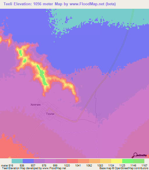 Teeli,Russia Elevation Map