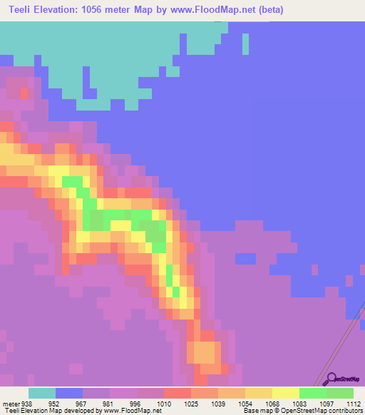 Teeli,Russia Elevation Map