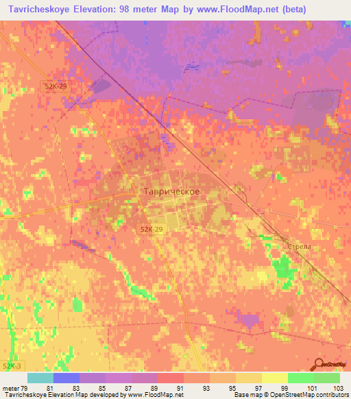 Tavricheskoye,Russia Elevation Map