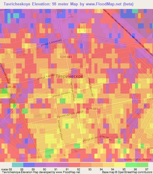 Tavricheskoye,Russia Elevation Map