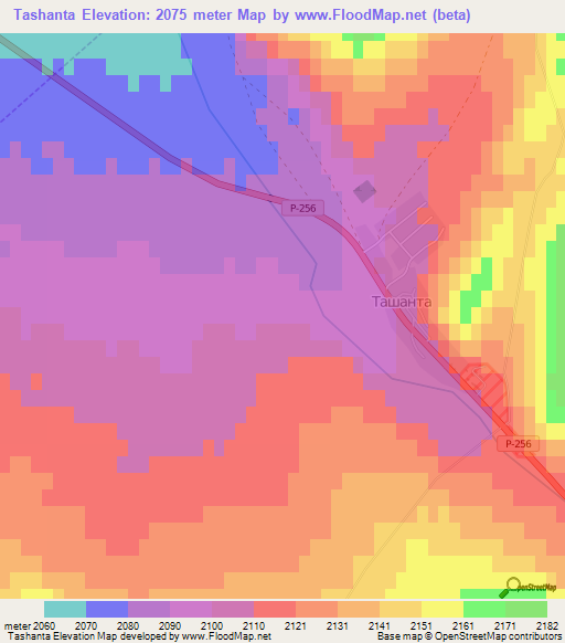 Tashanta,Russia Elevation Map