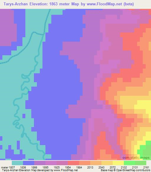 Tarys-Arzhan,Russia Elevation Map