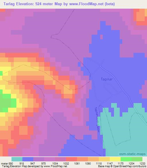 Tarlag,Russia Elevation Map